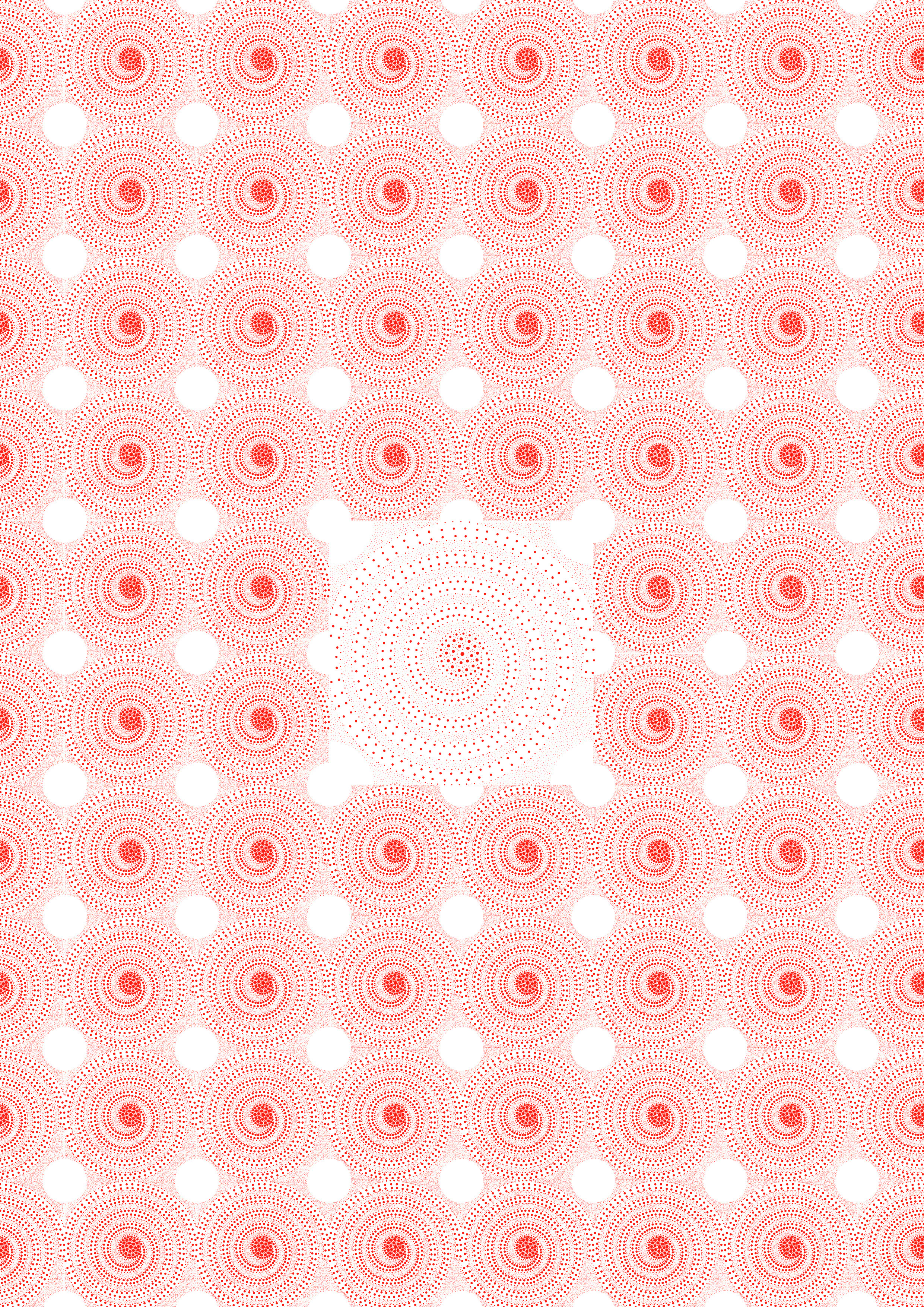 Pattern a spirale rosso su sfondo bianco